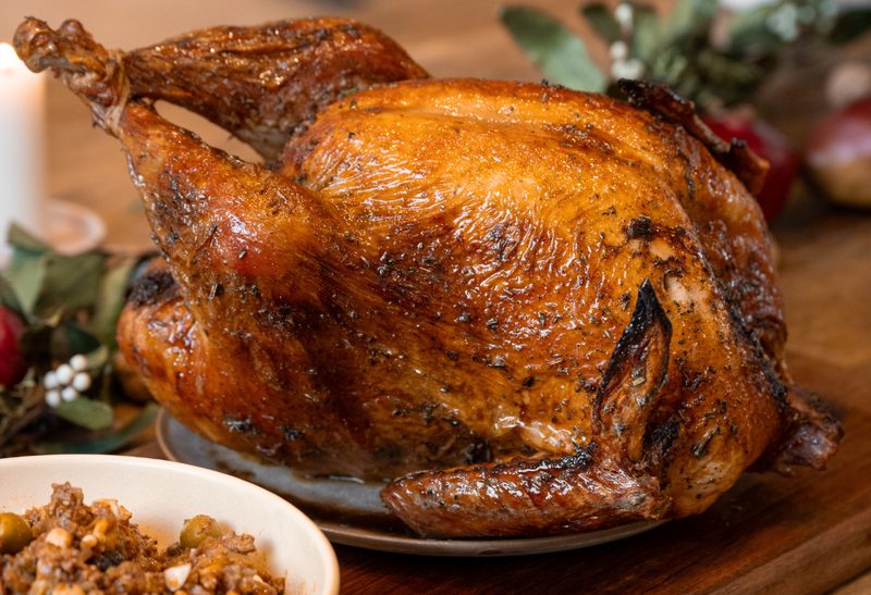 Pavo rostizado a la mantequilla con Gravy