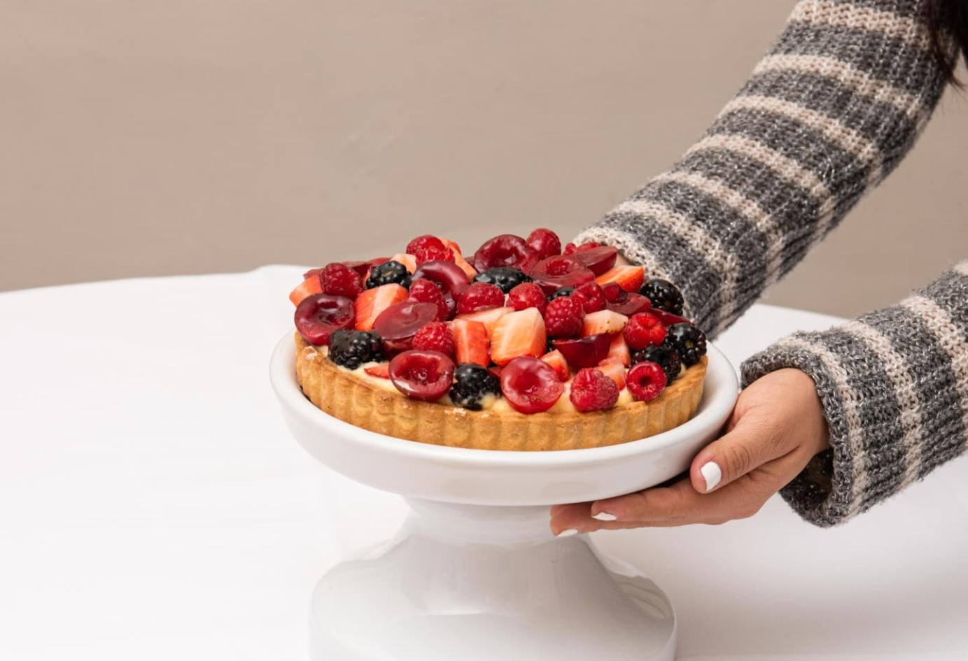 Tarta de frutos rojos con crema pastelera